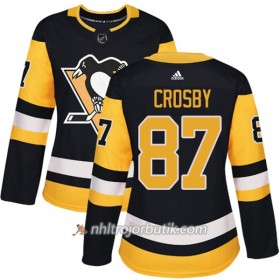 Dame Ishockey Pittsburgh Penguins Tröja Sidney Crosby 87 Adidas 2017-2018 Svart Authentic